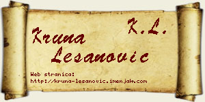 Kruna Lešanović vizit kartica